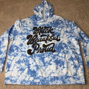 Target Black History Month Hoodie Blue Tie Dye Black Beautiful Proud XL Womens
